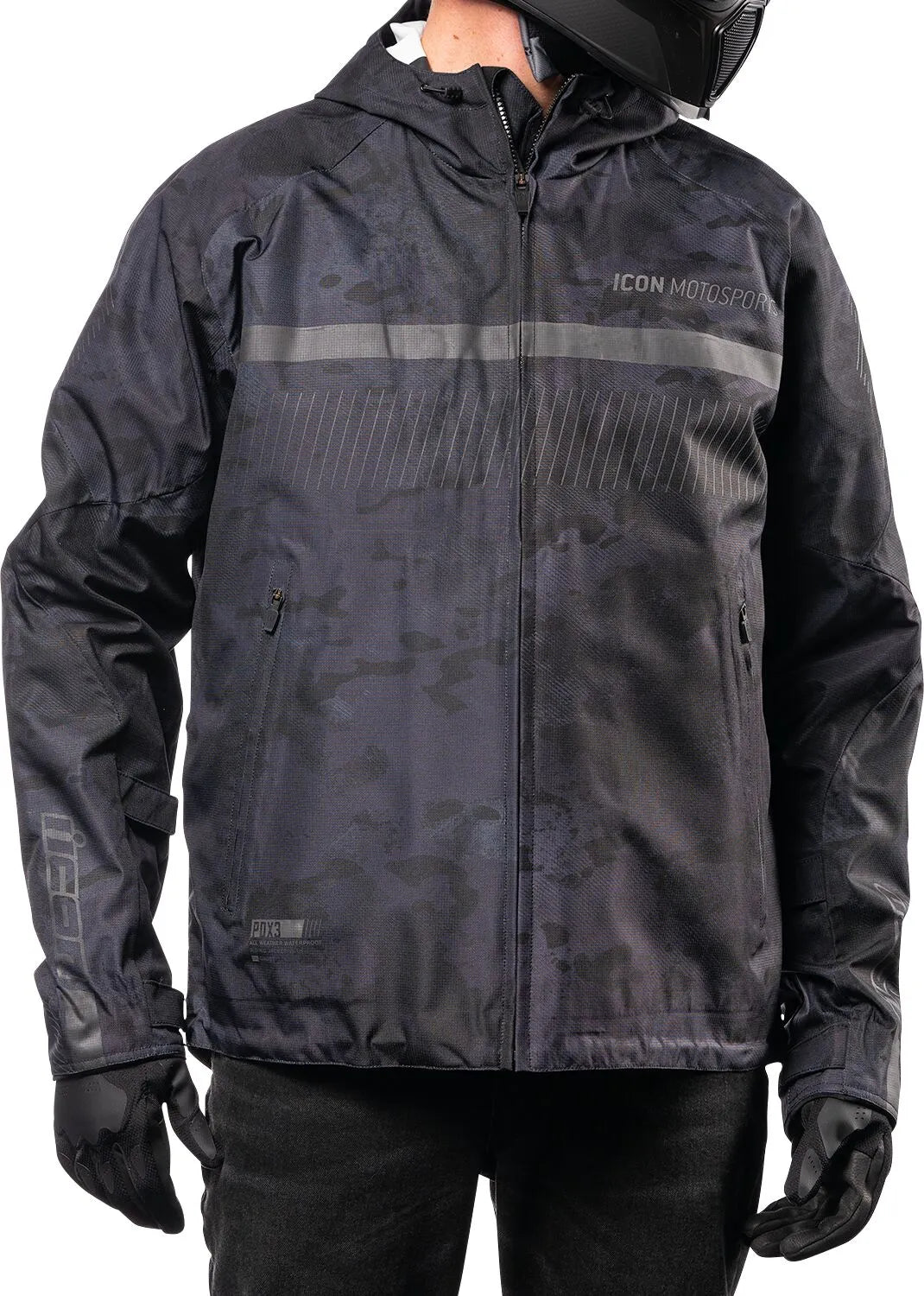Icon Pdx3™ All Weather Motorcycle Jacket For Men - Black/Camo Gray
