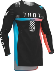 Thor Youth Sportmode Synth Jersey - Black/White/Turquoise/Coral