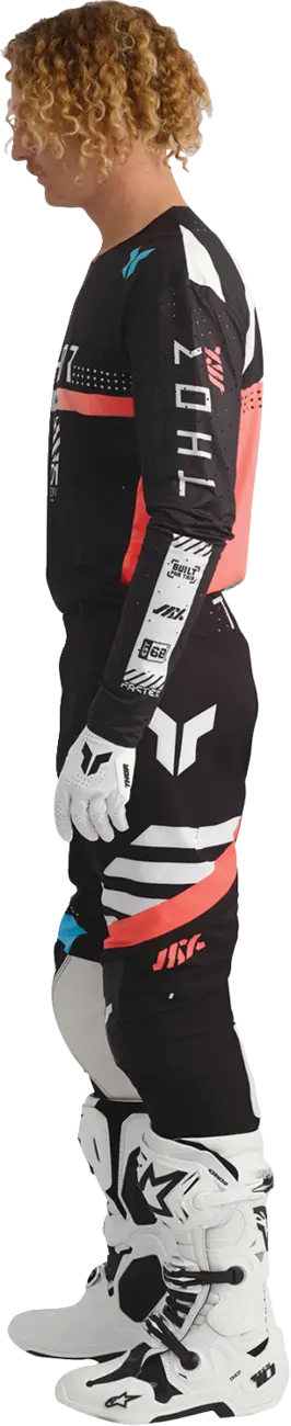 Thor Sportmode Synth Jersey - Black/White/Turquoise/Coral