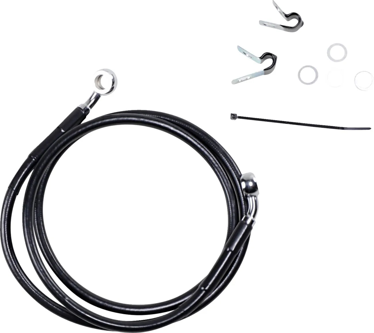 Drag Specialties Verlängerter Bremsleitungssatz 49.75" Schwarz