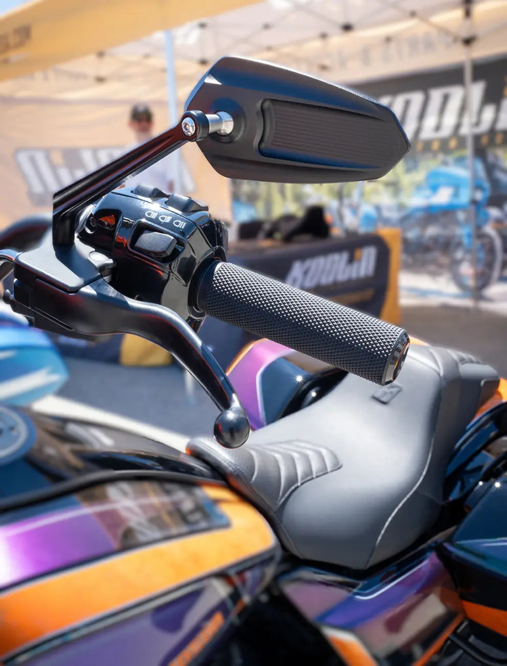 Kodlin USA Ascent Pro Mirror Left Matte Black for Harley-Davidson