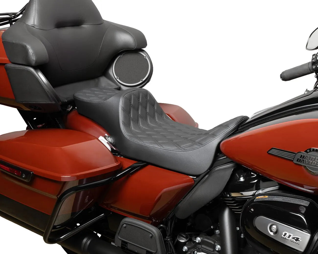 2-Up Drag Specialties Extended Reach Seat - For Harley Davidson