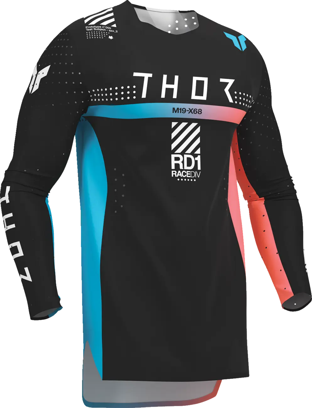 Thor Sportmode Synth Jersey - Black/White/Turquoise/Coral