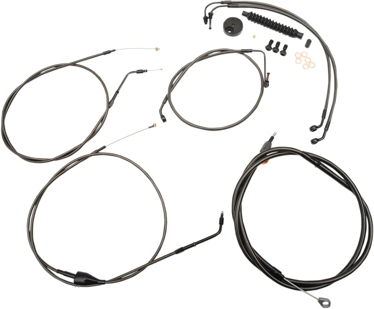 LA CHOPPERS Midnight Braided Standard Handlebar Cable/Brake Line