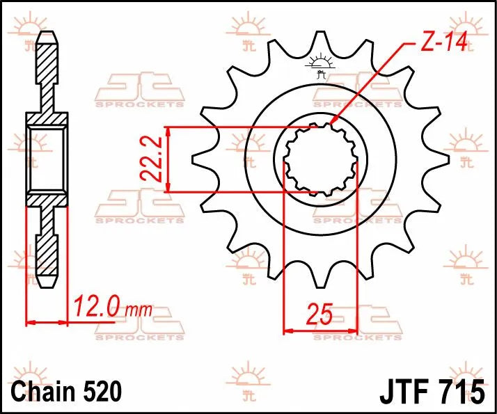 Jt Sprockets Front Sprocket 520 - 12t