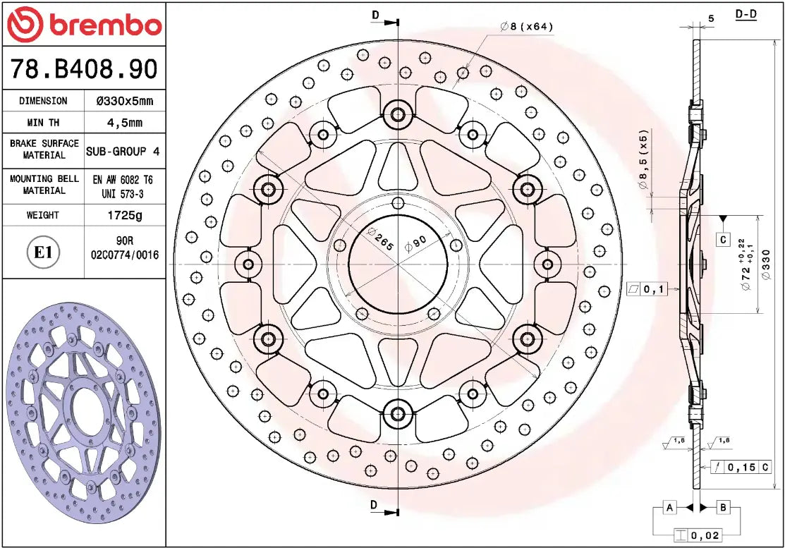 Brembo Serie Oro Floating Brake Rotor