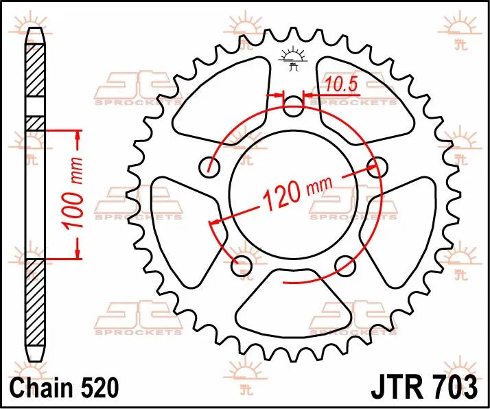 Jt Sprockets Steel Rear Sprocket 44t