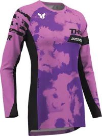 Thor Women's Launchmode Bleach Jersey - Black/Purple/White