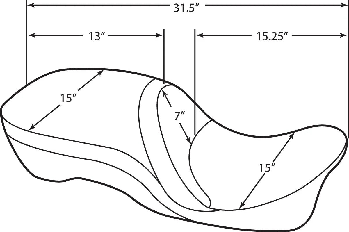 Drag Specialties 2-up Leather Touring Seat - For Harley Davidson