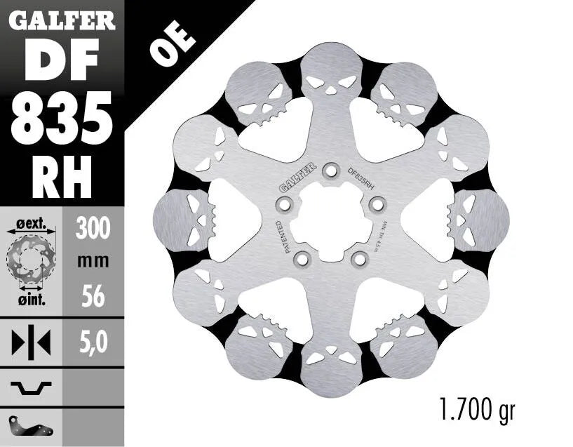 Galfer Skull Feste Bremsscheibe Für Motorräder - Vorne