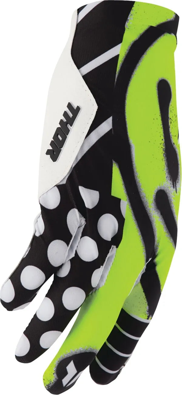 Thor Sportmode Anarchy Motorcycle Gloves - Black/Green/White