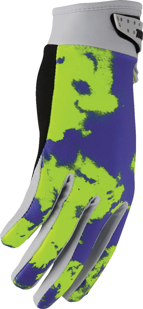 Thor Launchmode Bleach Mx Gloves - Black/Gray/Purple/Acid