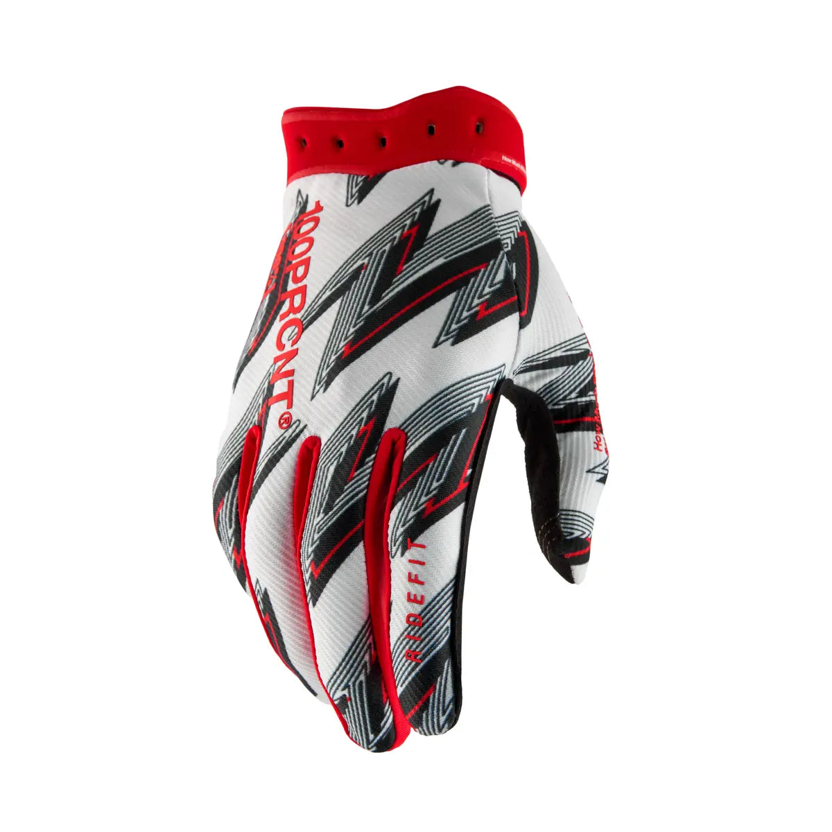 100% Ridefit Glove - Black/Red/White
