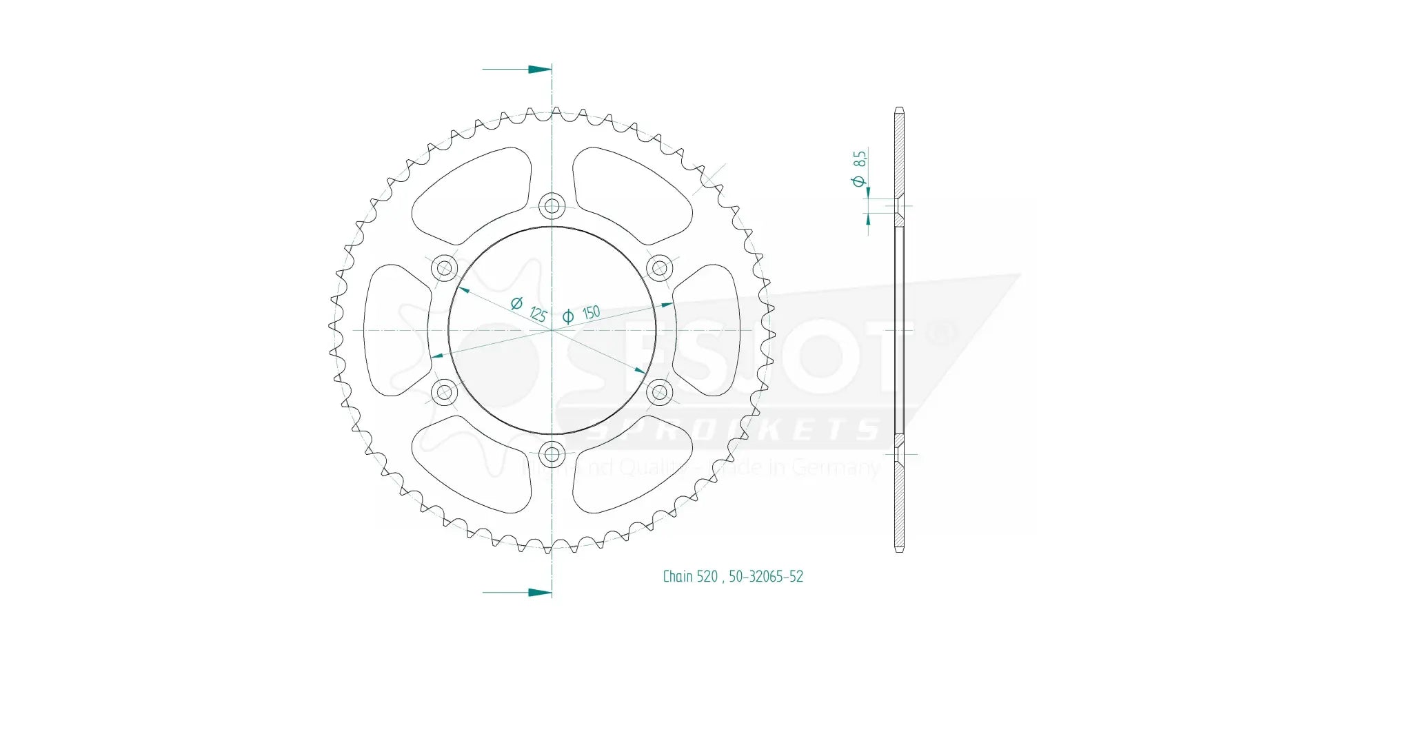 Esjot 520 Rear Sprocket - High-quality Steel