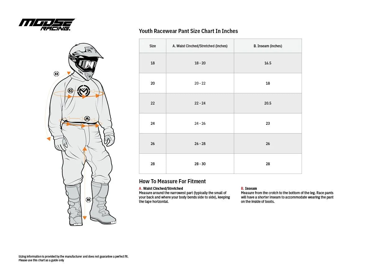 Moose Offroad Youth Agroid Racewear Pants - Black/Blue/Red/White