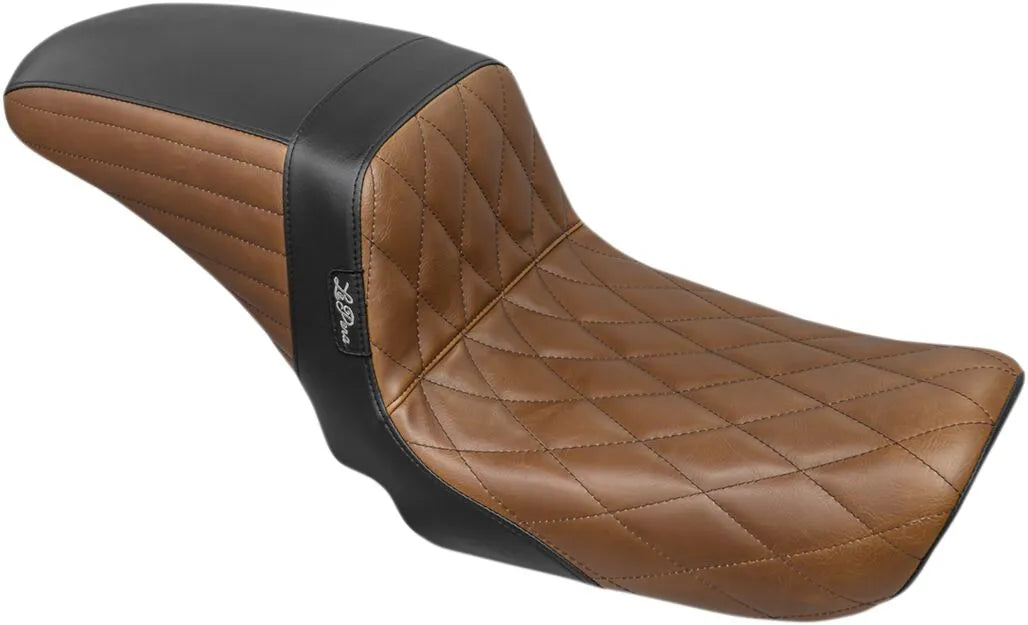 Le Pera Kickflip Seat - Black/brown Diamond - For Harley Davidson