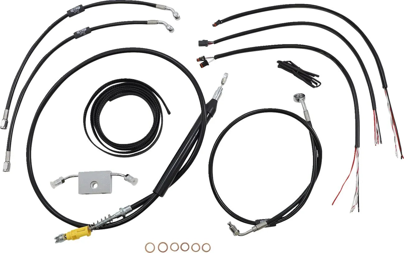 La Choppers Black Vinyl Cable/Brake Line Kit 18"-20" Bars