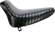 Le Pera Bare Bones Solo Seat - Black Pleated Vinyl - For Harley Davidson