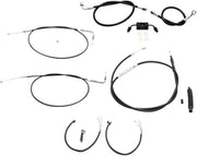 LA CHOPPERS Black Vinyl Braided Handlebar Cable/Brake Line Kit