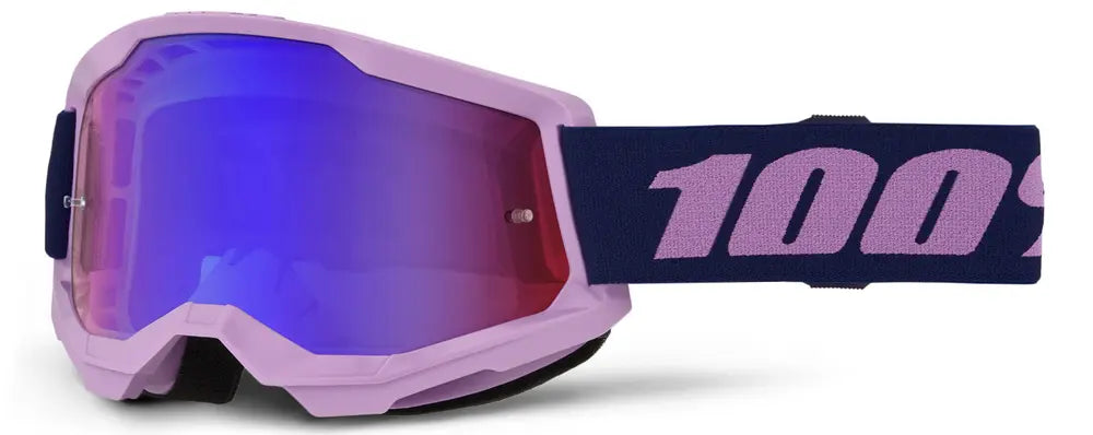 100% Strata 2 Goggle Purple Red/Blue Mirror