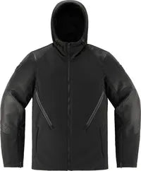 Icon Basehawk2™ Leather Motorcycle Jacket For Men - Black