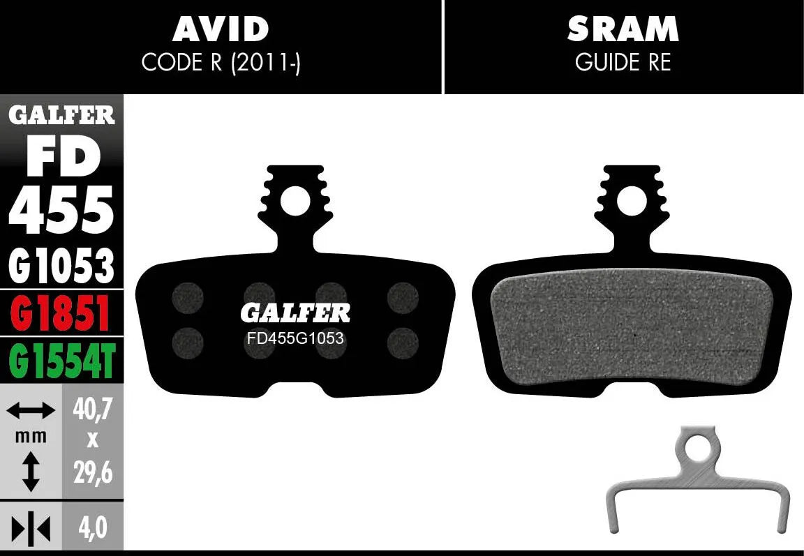 Galfer G1053 Standard Brake Pads for SRAM Guide RE Avid Code