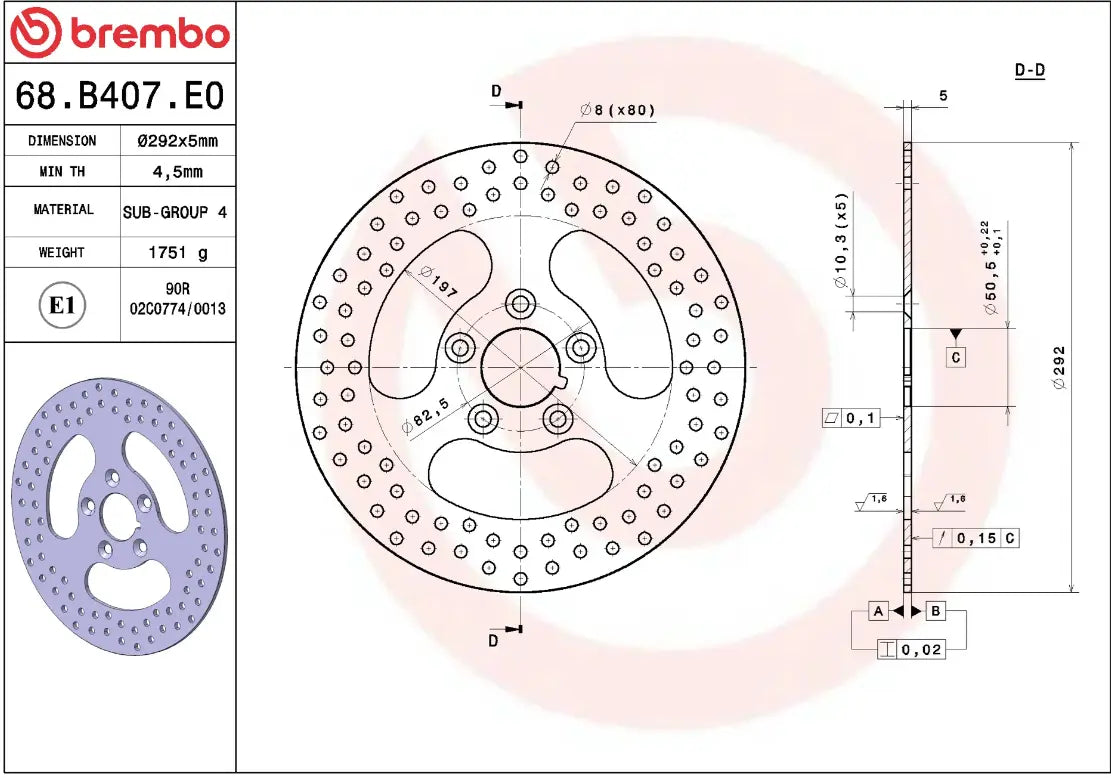 Brembo Serie Oro Prime Line Fixed Brake Rotor - Front & Rear