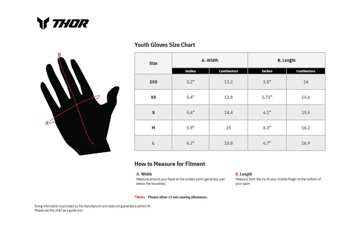 Thor Youth Launchmode Split Gloves - Navy