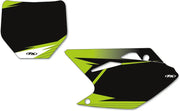 Factory Effex Pre-cut Graphic Number Plate Kit - Black/green
