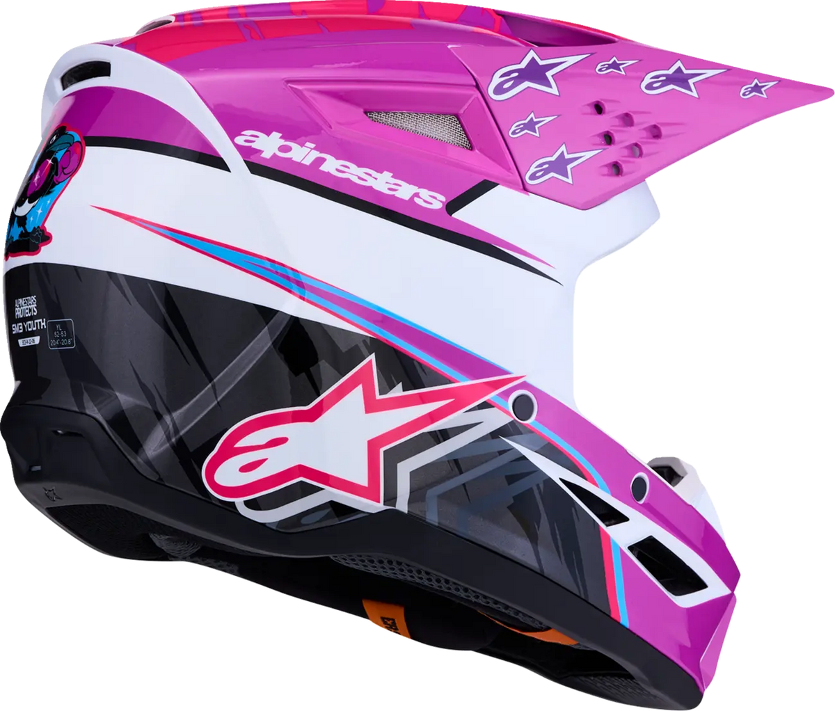 Alpinestars SM3 Falcon Youth Helmet Purple White Pink