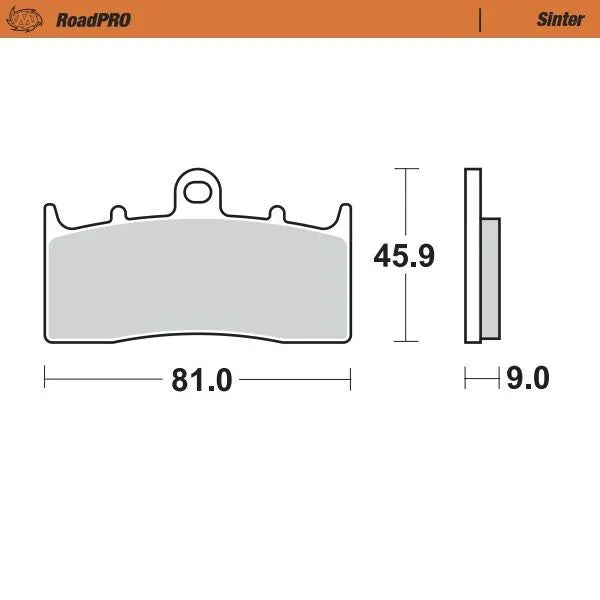 Moto-master Roadpro Sinter Brake Pad Front - Sintered Metal - Front
