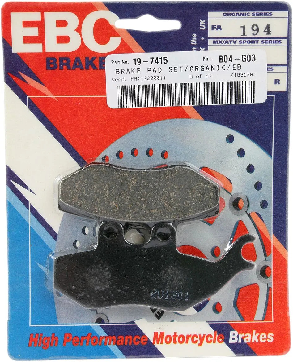 Ebc Organic Base Fa Brake Pads