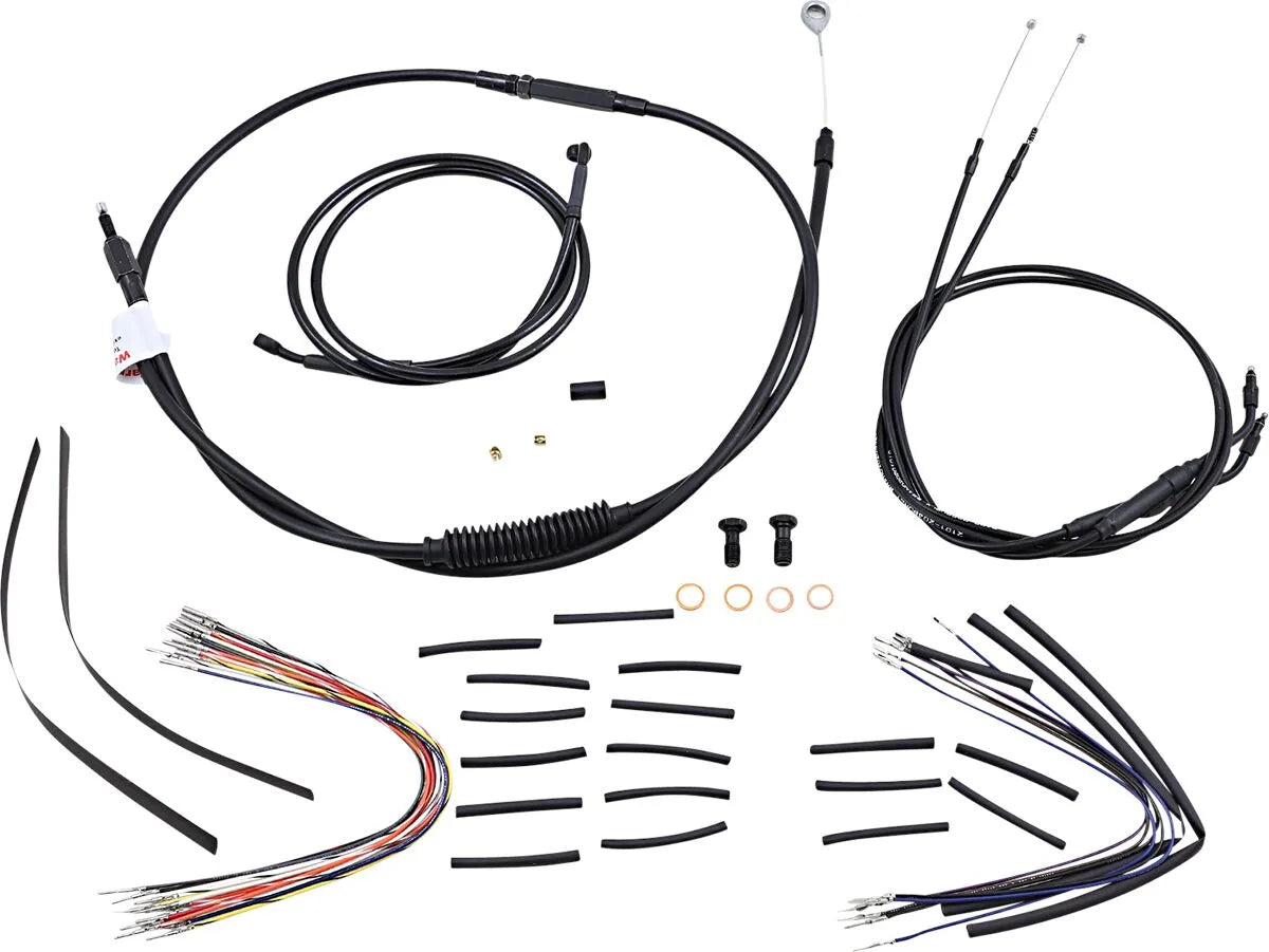 BURLY BRAND Ape Hangers Black Vinyl Handlebar Cable/Line Kit