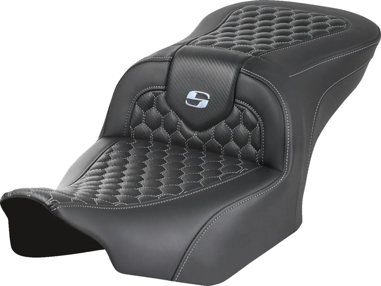 Saddlemen Roadsofa Seat - Honeycomb Stitching - For Harley Davidson