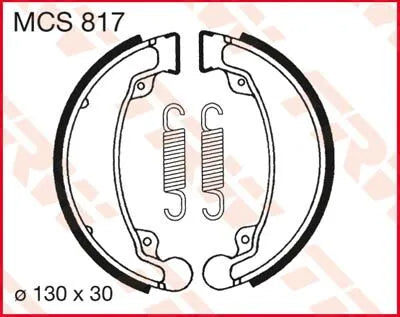 Trw Mcs817 Organic Brake Shoes - 130mm Diameter - Rear