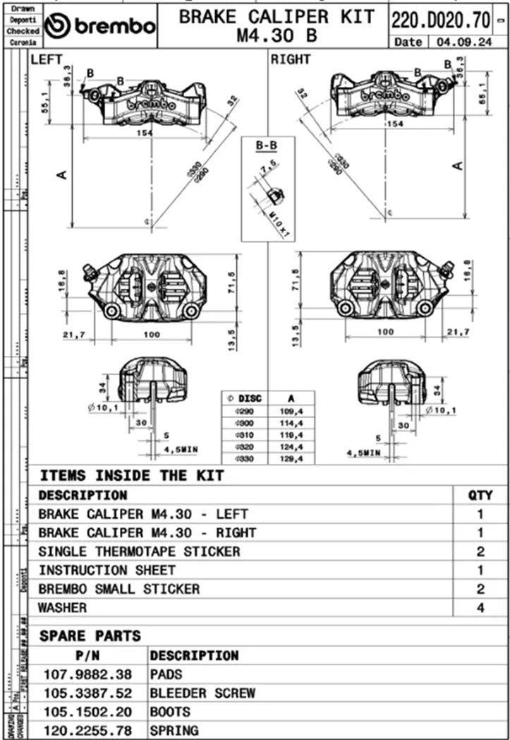Brembo Stylema Bremszangen-Kit Prime Line