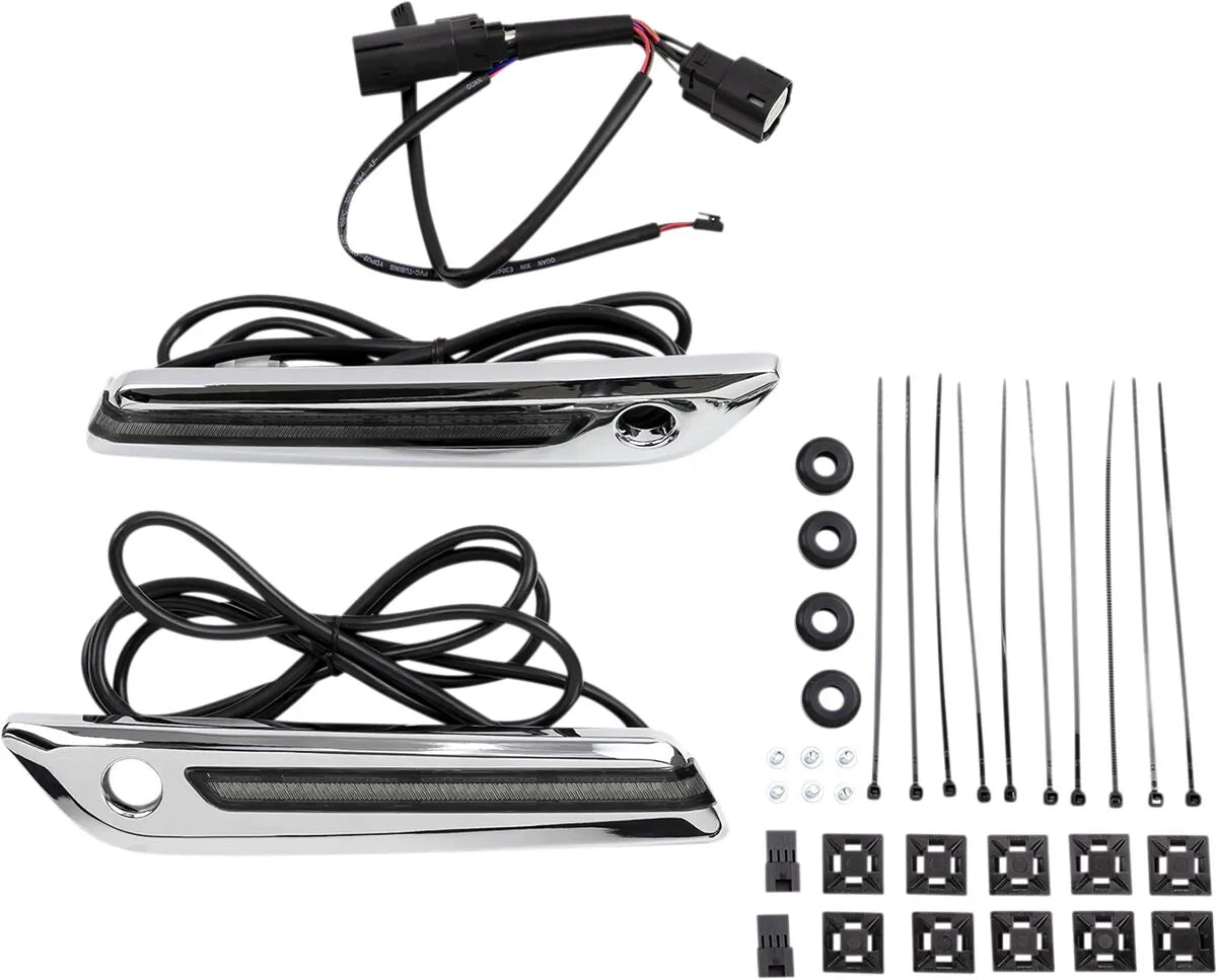 Ciro Led Saddlebag Hinge Covers - Chrome