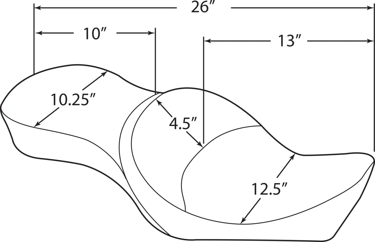 Drag Specialties Low-profile 2-up Seat - For Harley Davidson