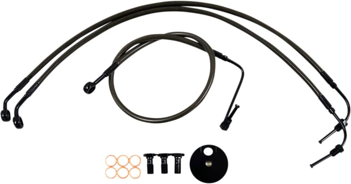 La Choppers Midnight Geflochtener Bremsschlauch-Kit mit ABS