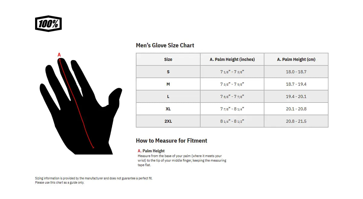 100% Ridefit Glove - Black/Red/White