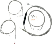 LA CHOPPERS Standard Stainless Braided Cable/Brake Line Kit for