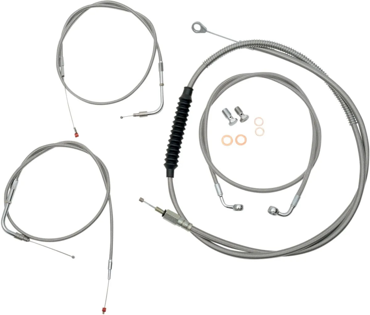 LA CHOPPERS Standard Stainless Braided Cable/Brake Line Kit for