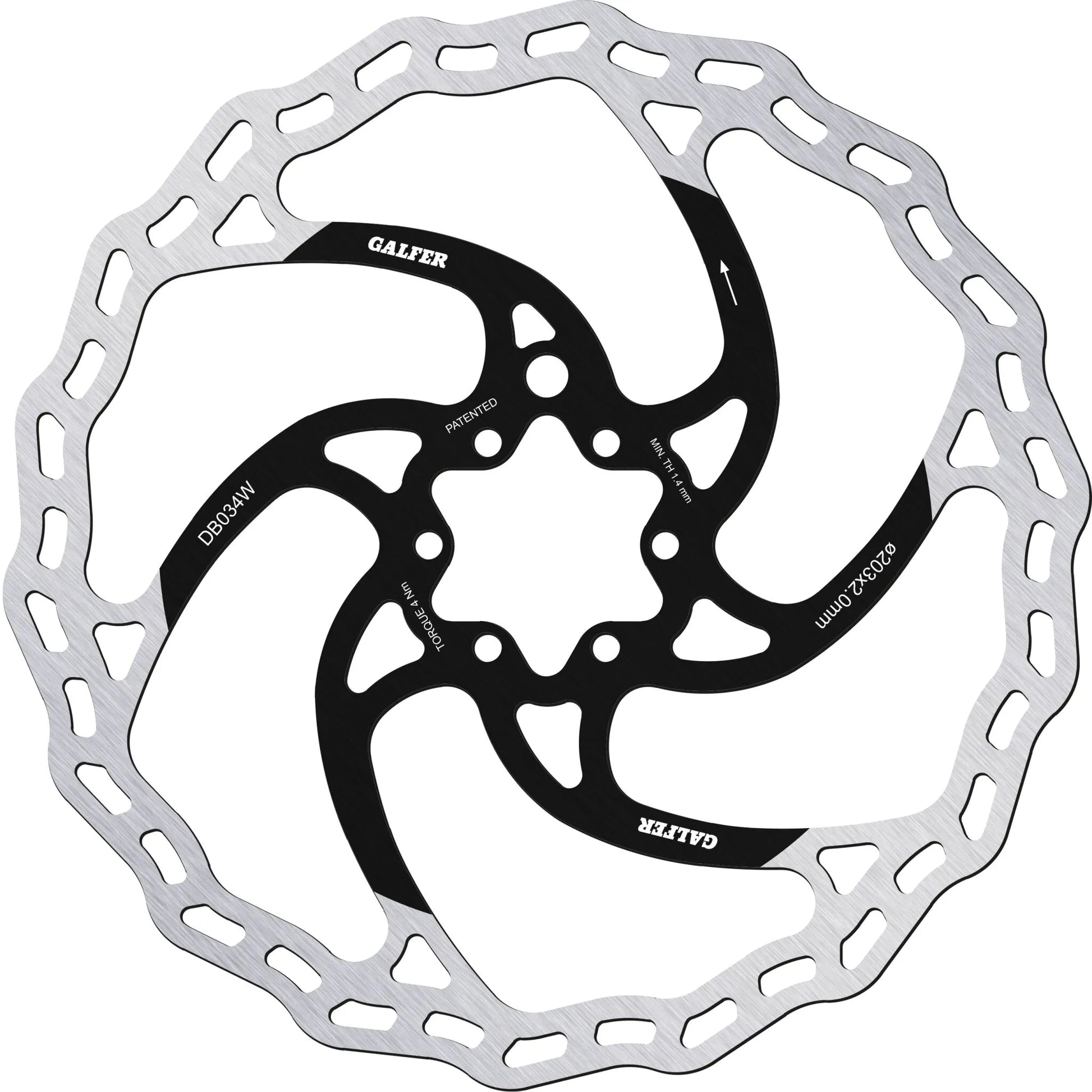 Galfer Fixed Wave Brake Rotor for 6-Hole 203mm Systems