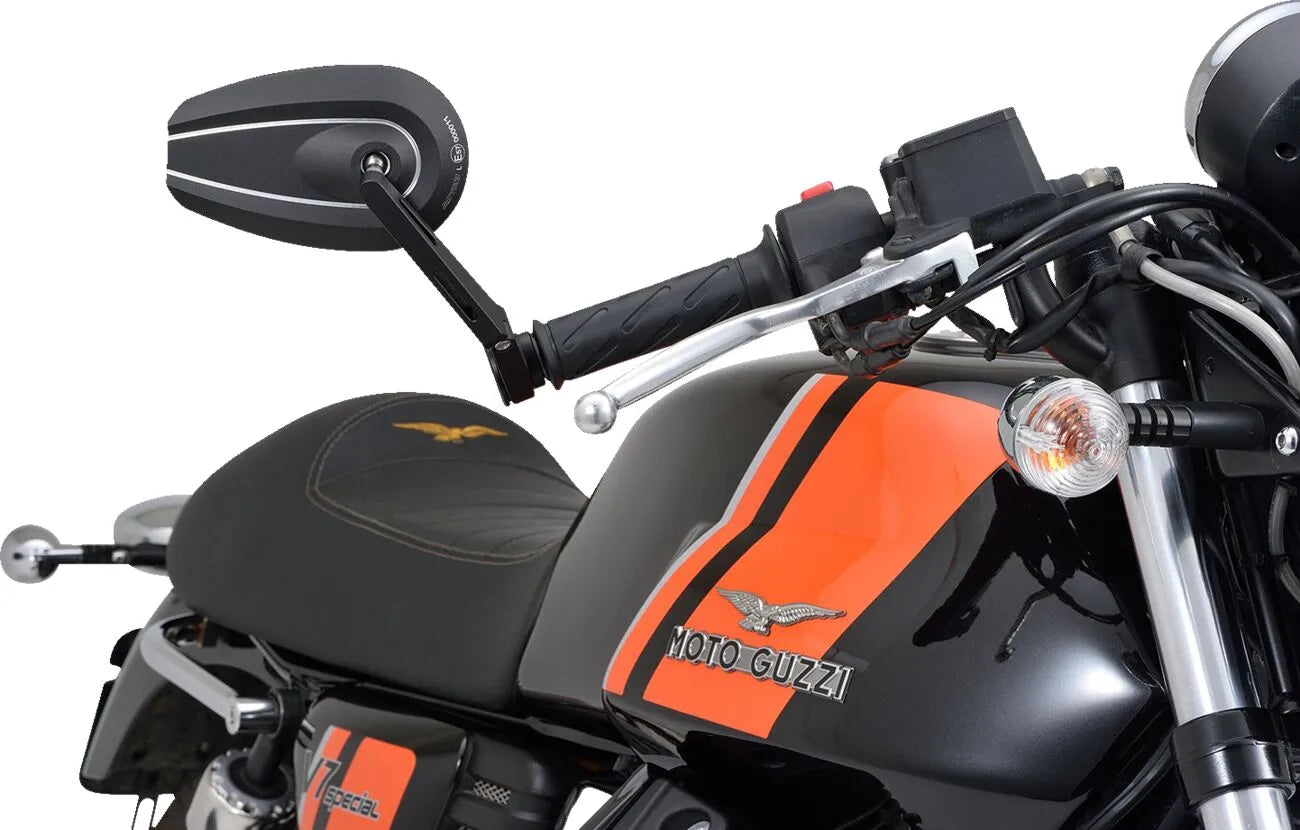 Daytona Bar End Mirror - Black Aluminum