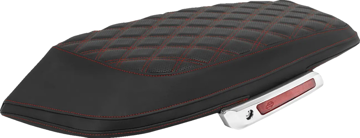 Saddlemen RoadSofa Lattice Saddlebag Lid Covers Black Red Stitch
