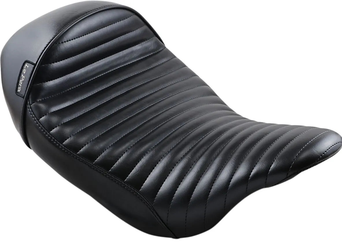 Le Pera Stubs Cafe Seat - Black Vinyl Solo - For Harley Davidson