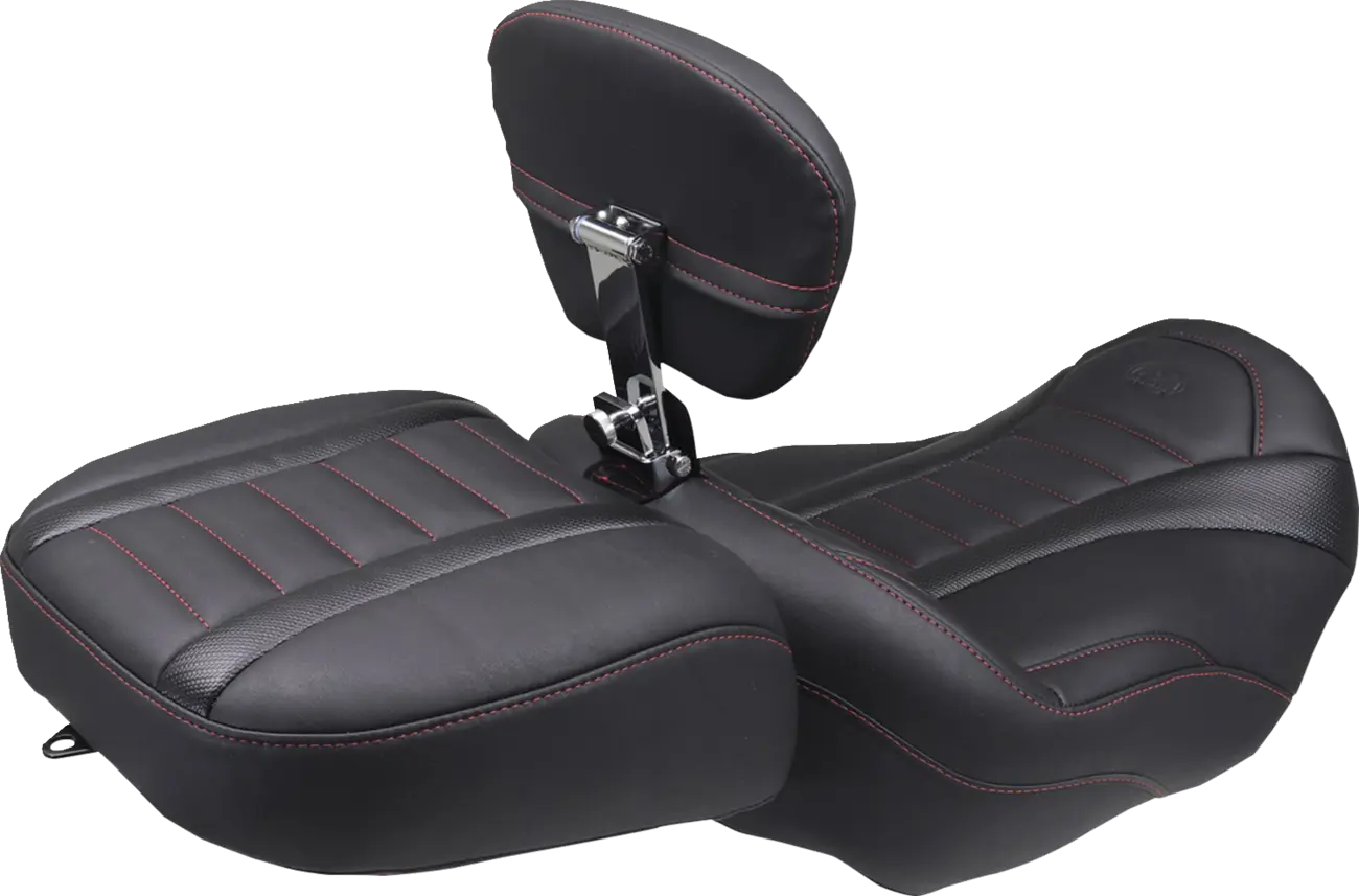 Mustang Wide Deluxe Touring Passenger Seat - For Harley Davidson