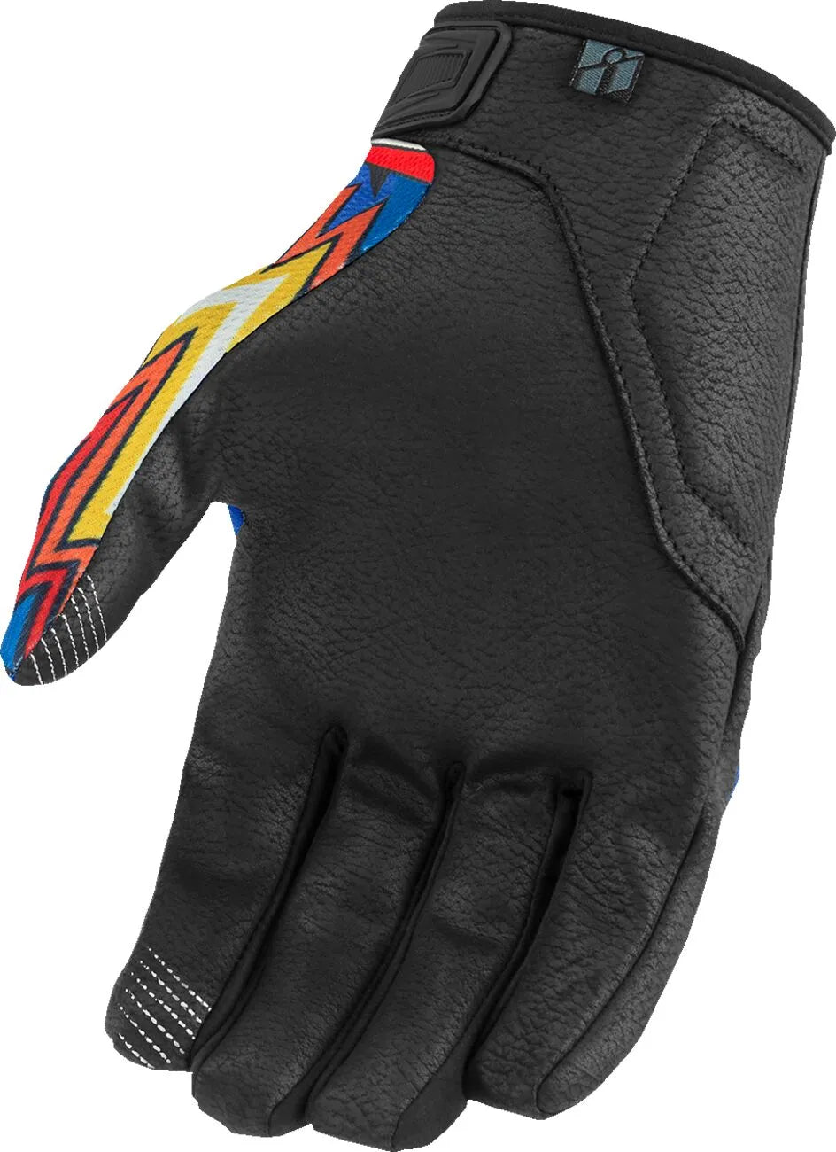 Icon Hooligan Ce Flyboy Gloves - Black/Blue/Red/White