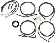 LA CHOPPERS Midnight Braided Cable/Brake Line Kit for Handlebars