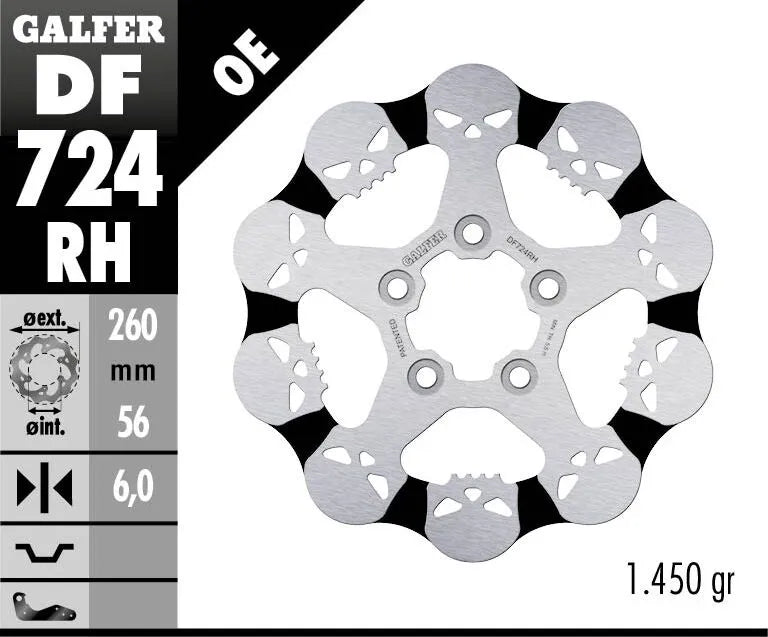 Galfer Skull Feste Bremsscheibe für Motorräder